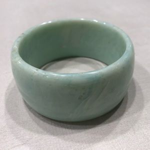Vintage Aqua swirl wide chunky bracelet bangle